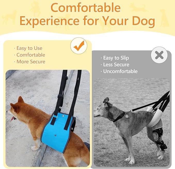 Dog Lift Harness Dog Sling for Large Dogs, Portable Dog Carrier Sling for Back Legs, Ajustable Hip Support Harness for Weak Rear Leg, Assist Senior Disabled Joint Injuried and After ACL