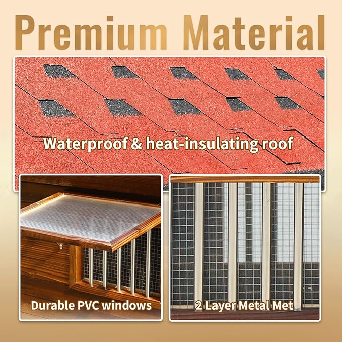 Dog House for Large Dogs Outside with Door and Adjustable Window, Big Dog House Outdoor Weatherproof with Removable Floor, Extra Large Pet House, 7XL