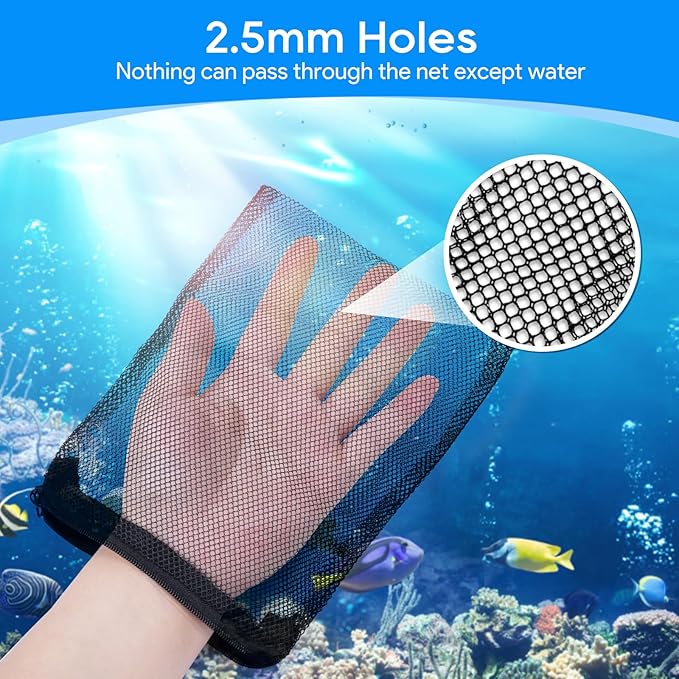 20PCS Aquarium Filter Media Bags for Aquarium with Zipper, Fine Mesh Bag Reusable Strong Polyester for Activated Carbon, Bio Filter Balls, Ceramic Rings, Filter Stones 7.8" x 5.9"