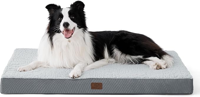 Bedsure Dog Beds Large Sized Dog - Orthopedic Flat Pet Beds with Removable Washable Cover, Egg Crate Foam Puppy Mat, Suitable for Pet Up to 65 lbs