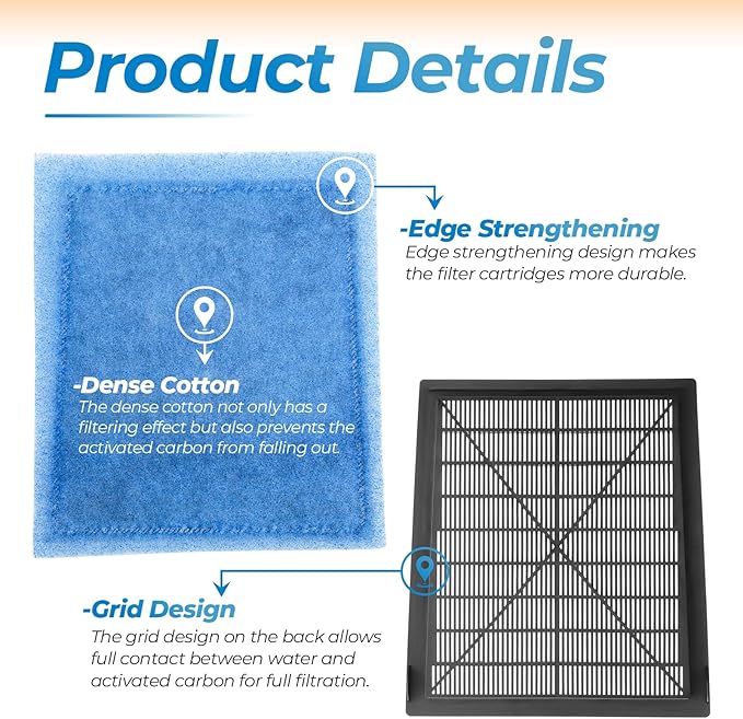 ANTOBLE 12 Pack Rite-Size C Filter Cartridges Fish Tank Aquarium Filters Compatible with Marineland Penguin 200 350 PRO 275 375 Bio-Wheel Power Filters