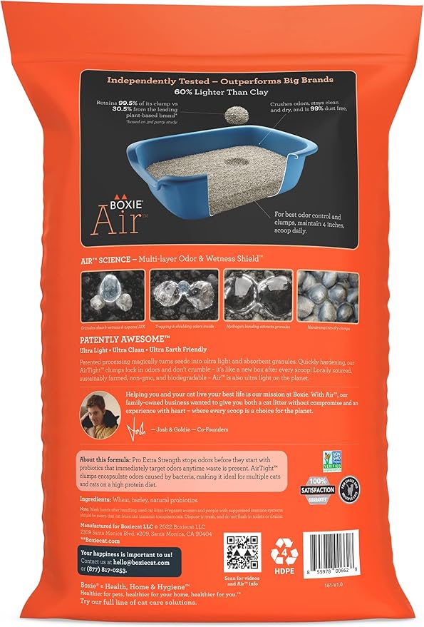 Boxie® Extra Strength Cat Litter, Lightweight 35-Day Odor Control, Clumping, 16.5lb