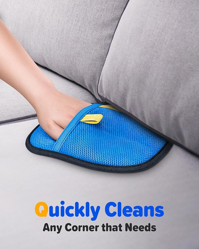 2025 Thickened Electrostatic Pet Hair Removal Gloves (2 Pcs) - Reusable Strong Grooming Gloves for Cats & Dogs, Hair Remover for Couch, Furniture, Carpet, Car Seats & Clothing (Blue)