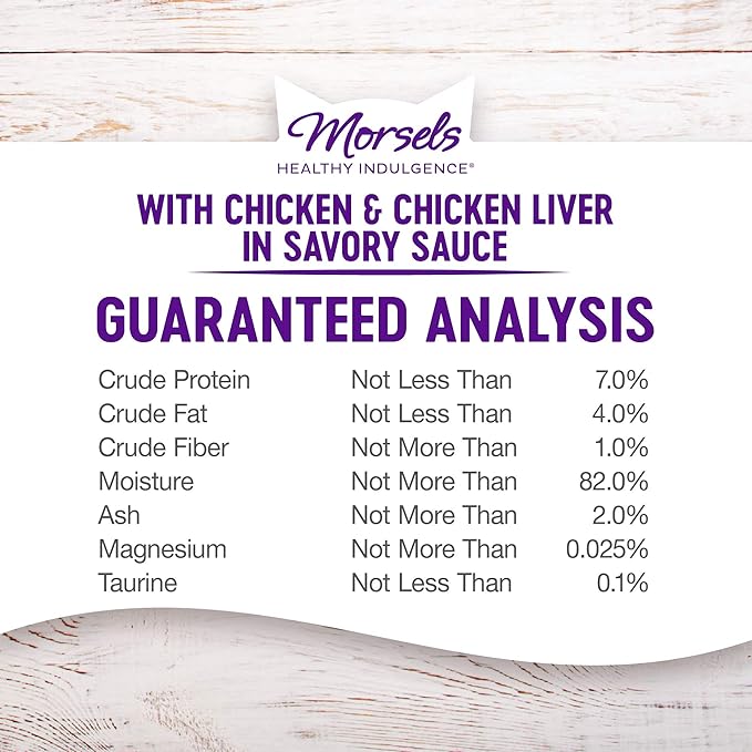 Wellness Healthly Indulgence Morsels Adult Wet Cat Food, Natural, Protein-Rich, Grain-Free, 3 Ounce Pouch, 24 Pack, (Chicken & Chicken Liver)