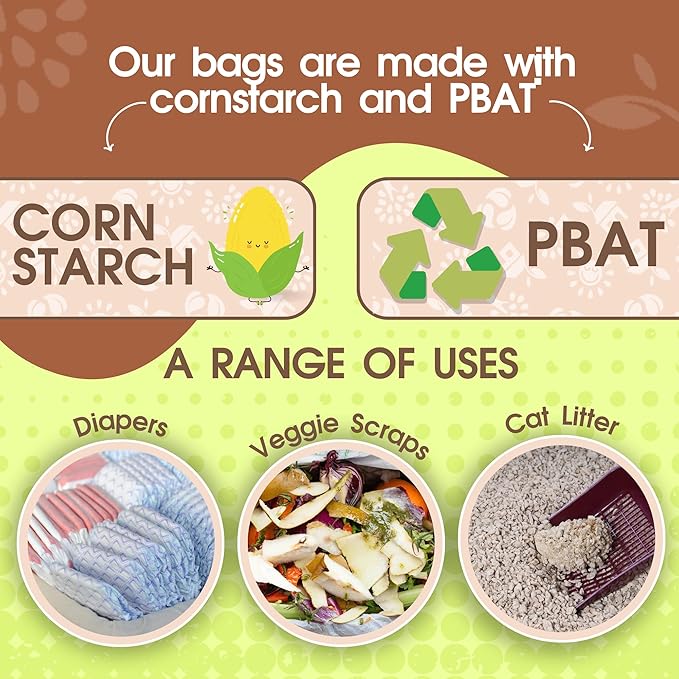 Pet N Pet Poop Bags For Dogs, 240 Counts Plant Based Dog Poop Bags Rolls, Thick Doggie Poo Bag, 100% Leak-proof, Easy to Use Pet Waste Bag