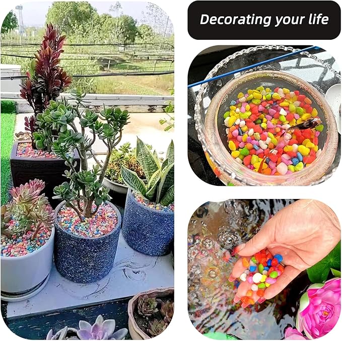 Black Pebbles for Crafts, 0.9 Pound Natural Polished Aquarium Gravel, Decorative Pebbles for Indoor Plants, Turtle Tank, Vase, Succulents Cactus, Garden Landscaping