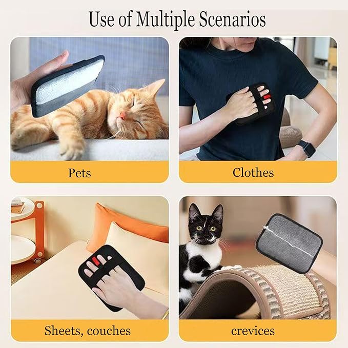 2 PCS Pet Hair Removal Gloves - Electrostatic Pet Hair Remover - Electrostatic Removal Gloves for Couch, Furniture, Carpet, Curtain - Reusable Grooming Glove for Cat & Dog