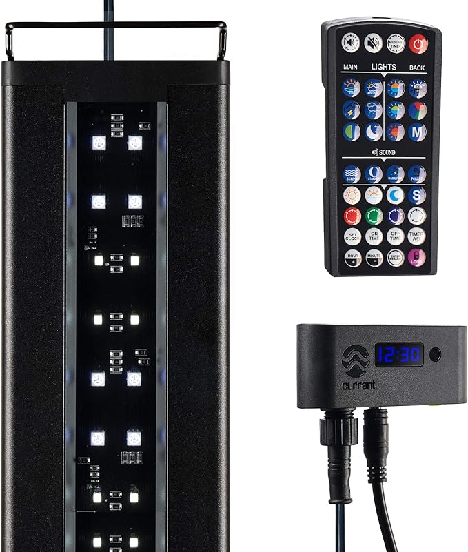 CURRENT USA 48-60" Inch Satellite Freshwater LED Plus Full Spectrum RGB+W Light for Aquariums | Wireless 24 Hour Remote Control Fish Tank Lighting (4508)