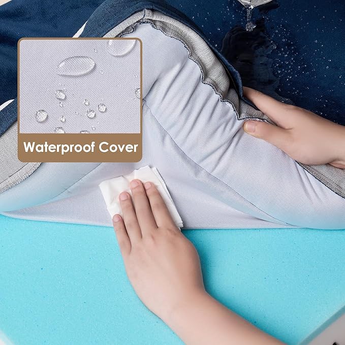 EHEYCIGA Orthopedic Dog Beds for Large Dogs, Waterproof Memory Foam Large Dog Bed with Sides, Non-Slip Bottom and Egg-Crate Foam Pet Couch Bed with Washable Removable Cover, Navy