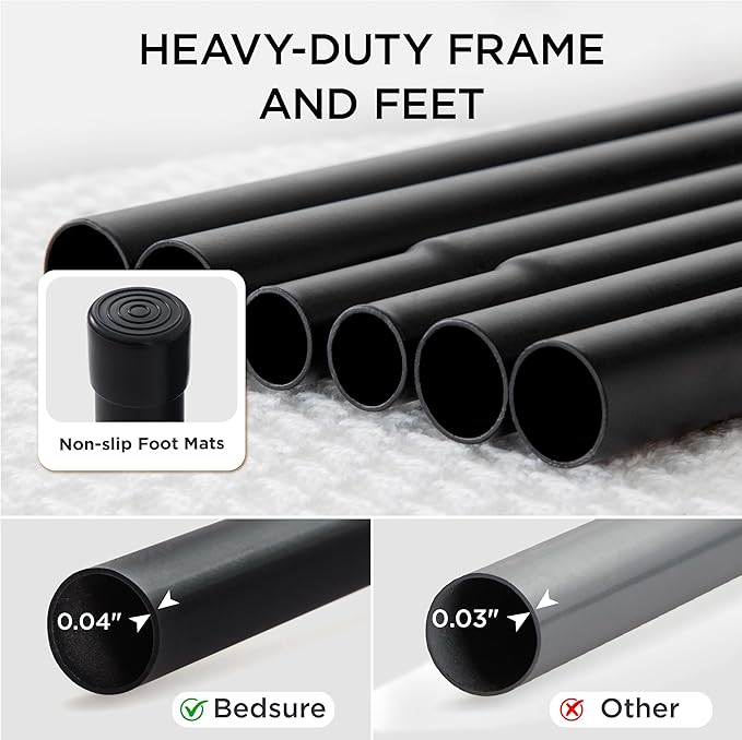 Bedsure Outdoor Elevated Dog Bed Medium Size Dog, Portable Indoor & Outdoor Cooling Raised Cot Pet Hammock Bed with Skid-Resistant Feet, Frame with Breathable Mesh, Grey, 43 inches