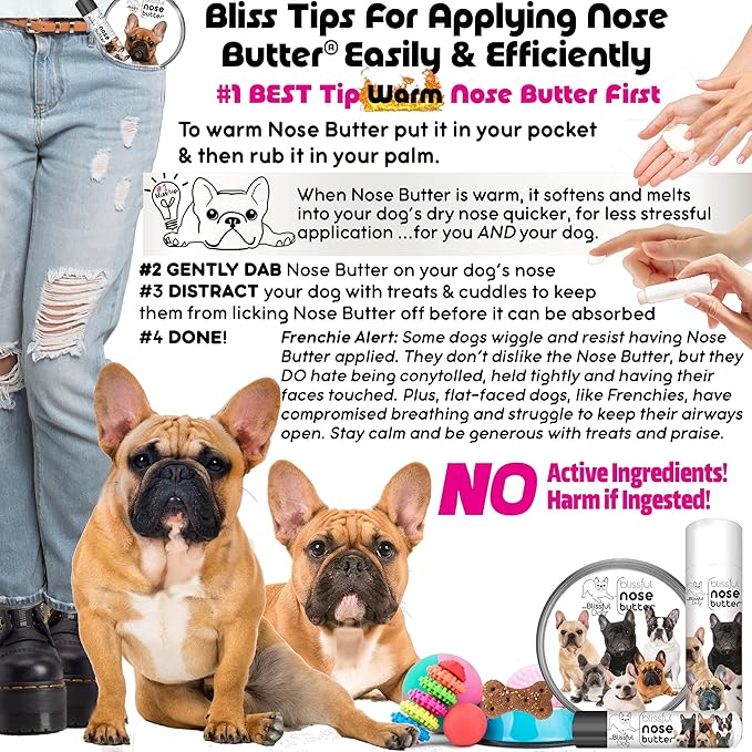 The Blissful Dog Blue French Bulldog Unscented Nose Butter - Dog Nose Butter, 4 Ounce