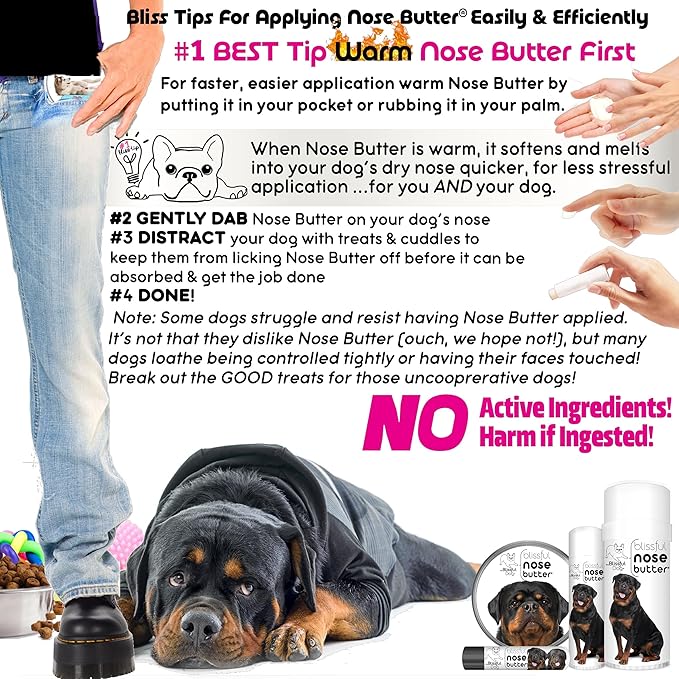 The Blissful Dog Rottweiler Unscented Nose Butter - Dog Nose Butter, 16 Ounce