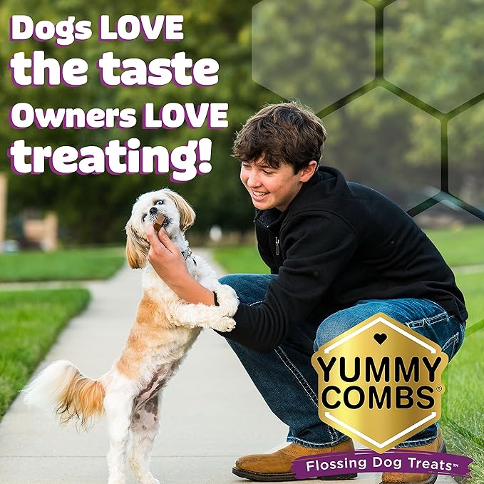 Dog Dental Treats – Vet VOHC Approved – Delicious Chicken Protein – Removes Tartar with Cleaning Comb Shape – Dental Dog Treats for Extra Large Dogs (24oz, 12 Count)