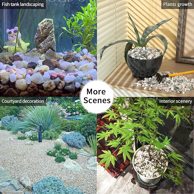 5lb Succulent and Cactus Gravel Pebbles 1/5-3/8 Inch Natural Decorative Polished Stones River Rocks for Plants, Vases, Aquariums, Terrarium and Outdoor Gardening, Mixed Color