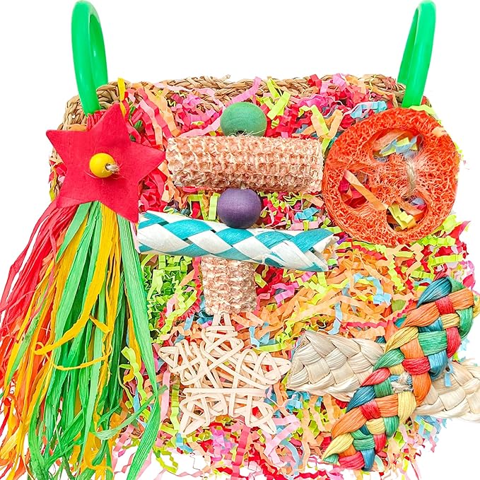 Bird Toys For Cockatiels, Tyotrbs Bird Toys For Conures Parakeet Toy BirdsToy For Parrots Birds Foraging Toy ParrotToys BirdCage Accessories Lovebird Cage Accessories for Small Birds