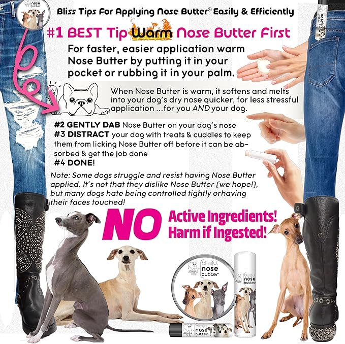 The Blissful Dog Italian Greyhound Unscented Nose Butter - Dog Nose Butter, 4 Ounce