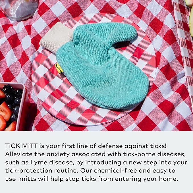 Blue Protective Glove for Tick Removal from Pets & Humans - Easy, Gentle, Chemical-Free Tick Handling - Portable & Durable for Outdoor Adventures