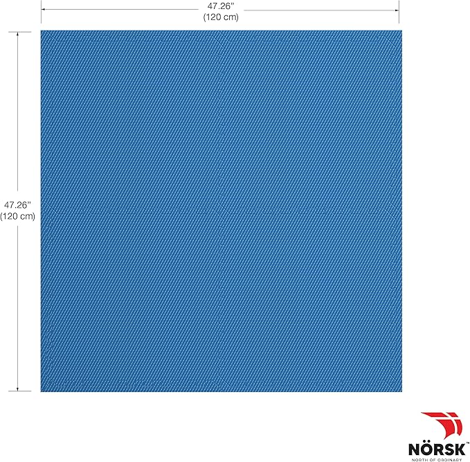 Norsk Reversible Gym Exercise Mats 3/4" Thick EVA Interlocking Foam Tiles, Perfect Home Gym Flooring, 32 Tiles & 64 Trim Pieces, 128 Sq. Ft. Reversible, Dazzling Blue/Black