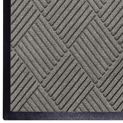 WaterHog Diamond | Commercial-Grade Entrance Mat with Rubber Border – Indoor/Outdoor, Quick Drying, Stain Resistant Door Mat (Medium Grey, 4' x 10')