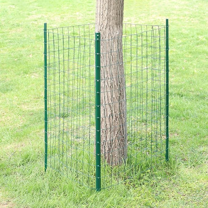 Green PVC Coated Welded Wire Fence 24 Inch x 25 Foot, 2 Inch x 3 Inch 16GA, Garden Border Fencing Roll Vinyl Coating Metal Wire Mesh for Yard Vegetable Plant Protection Poultry Netting