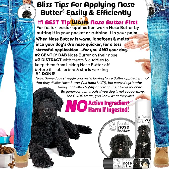 The Blissful Dog Portuguese Water Dog Unscented Nose Butter - Dog Nose Butter, 8 Ounce