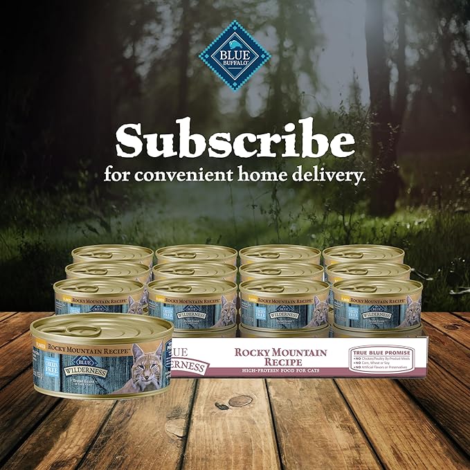 Blue Buffalo Wilderness Rocky Mountain Recipe Natural High Protein Wet Food for Adult Cats, Trout in Tasty Gravy, 5.5-oz cans, Pack of 24