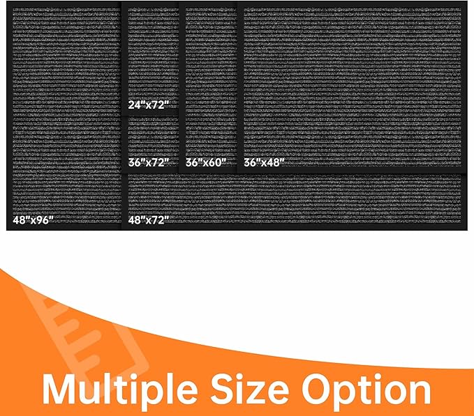 Indoor Outdoor Door Mat, 6’ x 3' Doormat for Entryway, Rubber Backing Non Slip Front Door Mat Outside Entrance, Super Absorbent Commercial Floor Mat for Home Office
