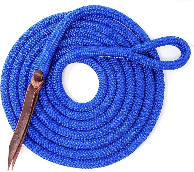 Double Braid Lead Rope with Eye Splice Loop, 12-14FT Lengths (Ultra Marine, 12 ft.)