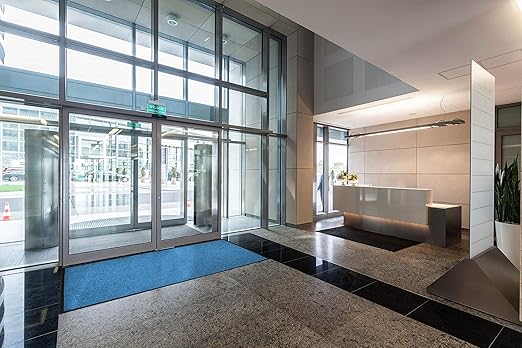 WaterHog Diamond | Commercial-Grade Entrance Mat with Rubber Border – Indoor/Outdoor, Quick Drying, Stain Resistant Door Mat (Bluestone, 6' x 12')