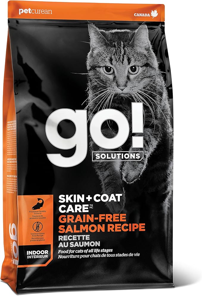 Go! Solutions Skin + Coat Care, Grain-Free Dry Cat Food, Salmon Recipe, 16 lb Bag