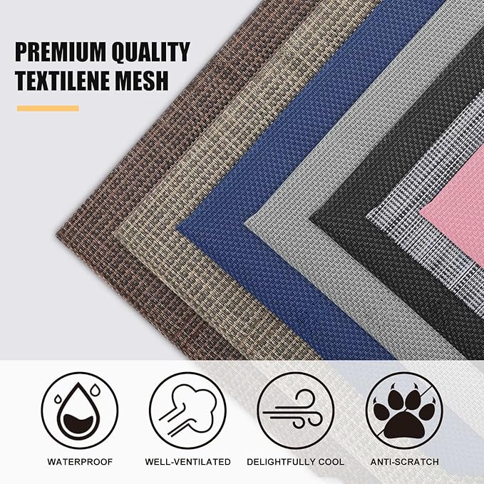 Veehoo Chew Proof Elevated Dog Bed - Cooling Raised Pet Cot - Rustless Aluminum Frame and Durable Textilene Mesh, Unique Designed No-Slip Feet for Indoor or Outdoor Use, Brown, X-Large, CWC2002