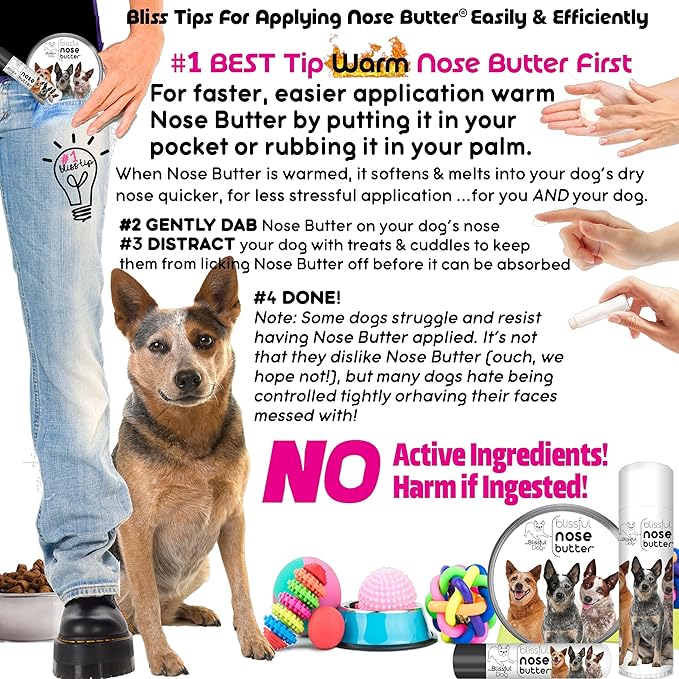 The Blissful Dog Australian Cattle Dog Unscented Nose Butter - Dog Nose Butter, 0.15 Ounce