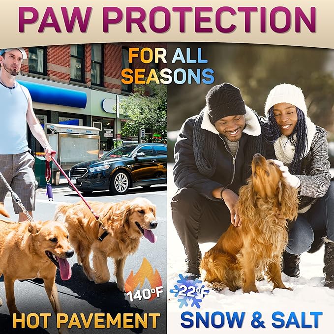 Dog Paw Balm for Dry Cracked Paws – Lick-Safe Moisturizer and Organic Paw Wax with Aloe & Vitamin E – Hot Pavement and Winter Snow Protection – Nose Safe – for All Breeds