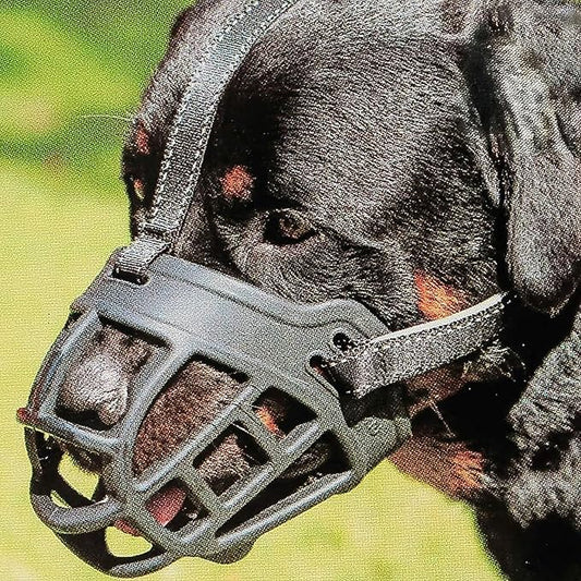 BARKLESS Dog Muzzle, Soft Basket Silicone Muzzle for Dogs to Prevent Biting and Chewing, Breathable Cage Mouth Cover for Training, Allows Drinking and Panting, Used with Collar