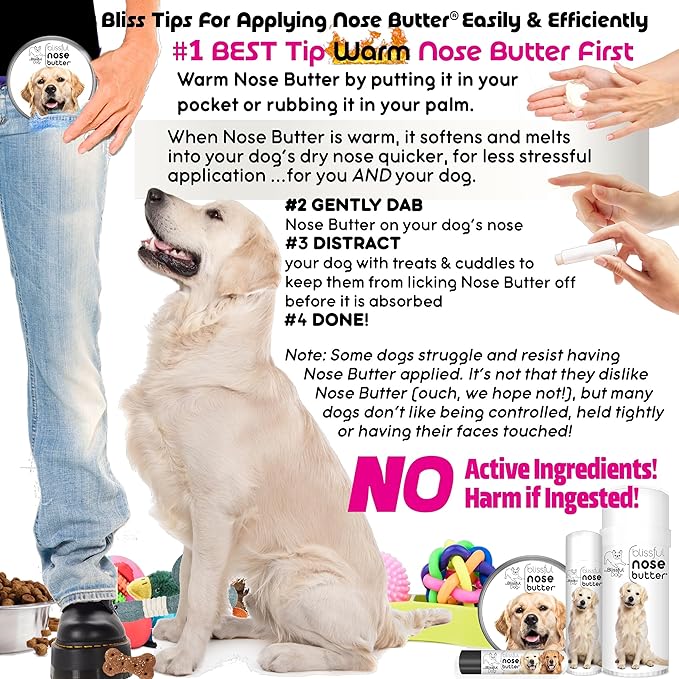 The Blissful Dog Golden Retreiver Unscented Nose Butter - Dog Nose Butter, 0.50 Ounce