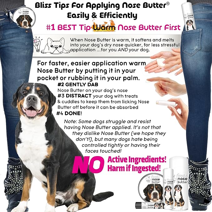 The Blissful Dog Greater Swiss Mountain Dog Unscented Nose Butter - Dog Nose Butter, 0.15 Ounce
