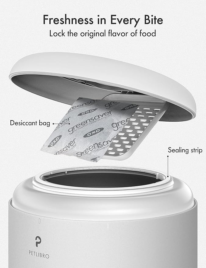 PETLIBRO Automatic Cat Food Dispenser for 2 Pets 5L Auto Dog Feeder Dry Food Dispenser with Splitter & 2 Stainless Bowls, 10s Meal Call and Timer Setting 50 Portions 6 Meals Per Day, Dual Tray Feeder