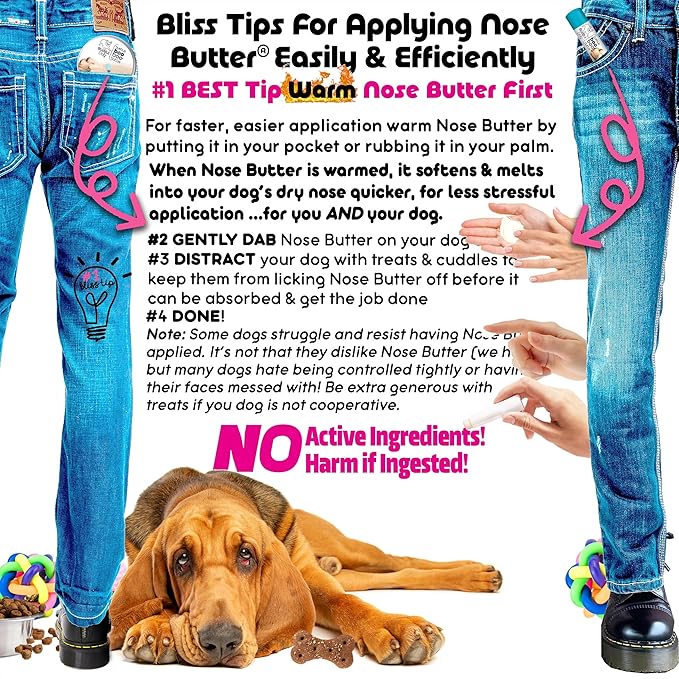 The Blissful Dog Fawn Boxer Nose Butter for Dry, Cracked Skin, Lick-Safe Dog Nose Balm with Moisturizing Shea Butter, Almond, Olive, and Essential Oils, Pet Supplies, Uncented, 1 oz.