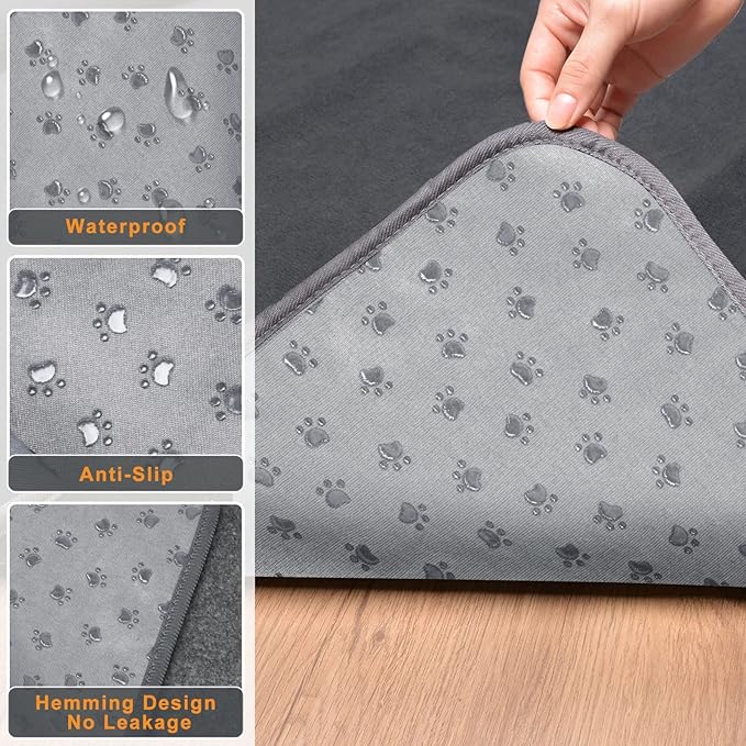 LOOBANI 2 Packs Extra Large Reusable Dog Mat for Floor, Non-Slip Washable Pee Pads for Dogs, Fast Absorbent Pet Whelping Pads, Puppy Playpen Mat for Incontinence, Housebreak, Crate, 72x72in, Mix