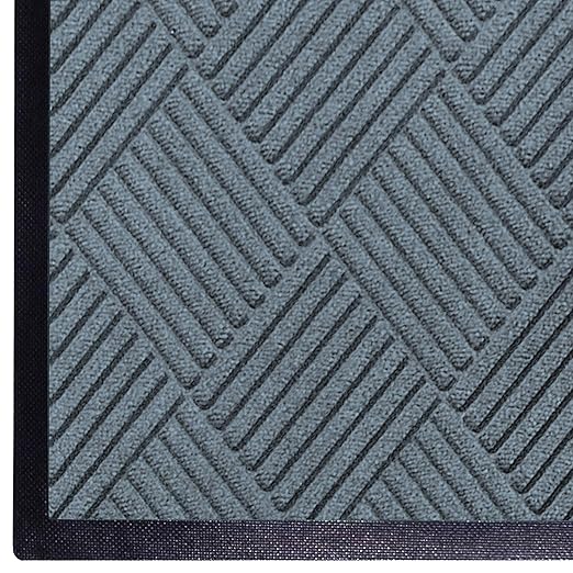 WaterHog Diamond | Commercial-Grade Entrance Mat with Rubber Border – Indoor/Outdoor, Quick Drying, Stain Resistant Door Mat (Bluestone, 3' x 8')