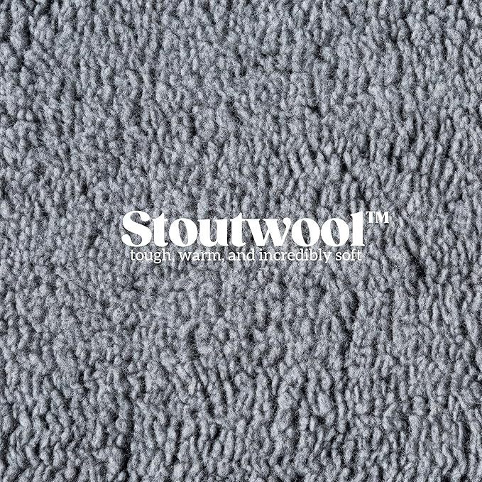 Stoutwool Indestructible Dog Bed - Fluffy Chew Proof Dog Crate Pad - Tough Kennel Pad for Aggressive Chewers - Washable, Ideal for Large Breeds & Fits 42-Inch Crate - 41"x27", Charcoal