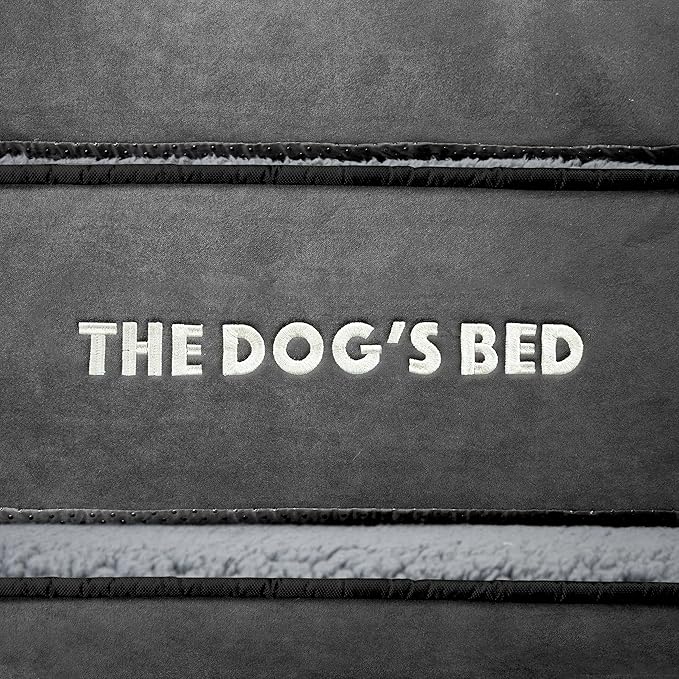 The Dog’s Bed, Orthopedic Standard Foam Waterproof Dog Bed with Standard Support, XL Grey Plush, Waterproof, Supportive Dog Bed with Replaceable Covers, Veterinary Approved