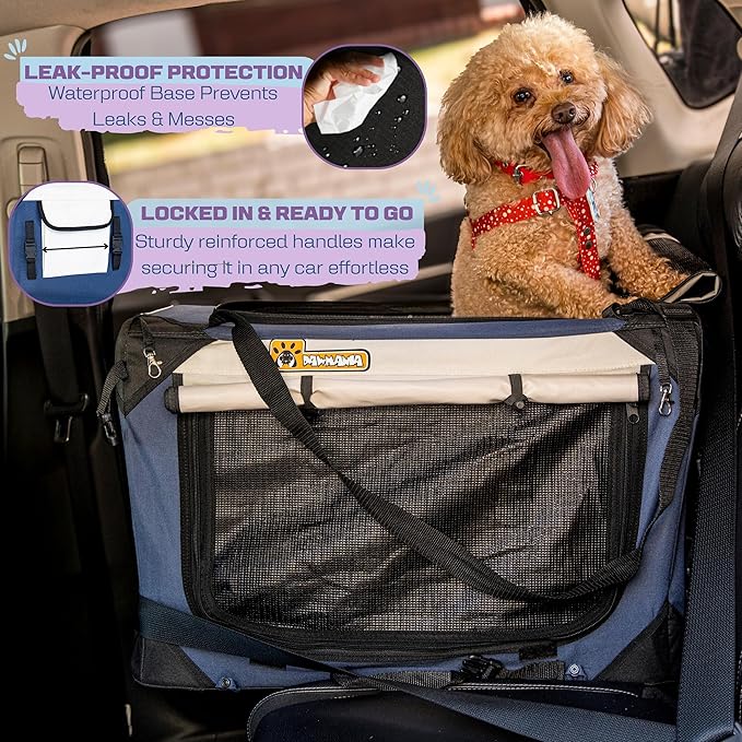 Extra Large Dog Cat Puppy Carrier 24"x16"x16" Foldable Soft Sided Travel Crate Portable Pet Kennel With Cushion Reduces Anxiety Saves Space Easy Vet Visits Secure Triple Entry Mesh Lightweight Durable