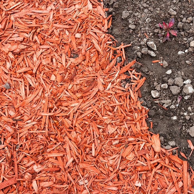 Premium Red Wood Mulch for Indoor, Patio, Potting Media, Gardens, Lawns, and Landscaping (0.2 CF - 4.8 L - 5 QTS)